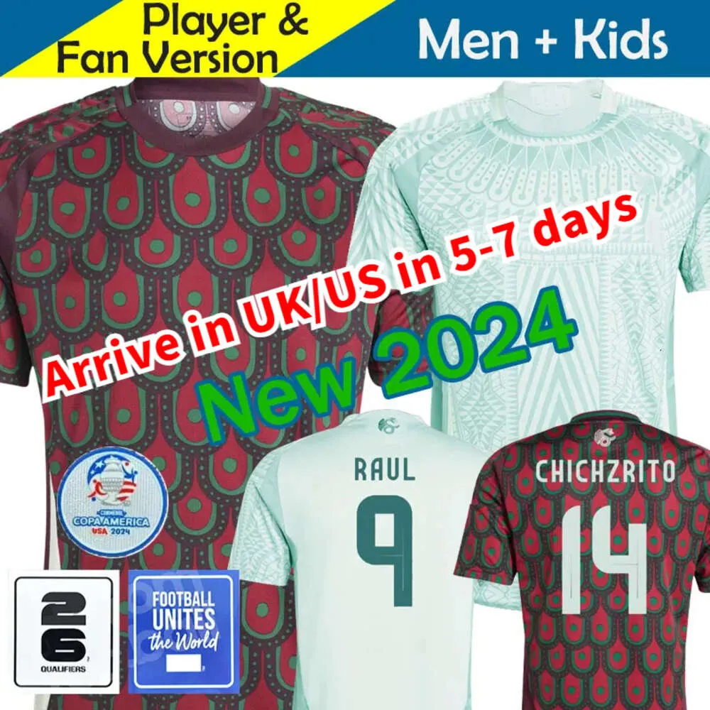 New Mexico 2024 Copa America RAUL CHICHARITO Maglie da calcio 2023 LOZANO DOS SANTOS Maglia da calcio 24 25 Kit per bambini H.LOZANO Set da uomo Camicie Uniformi Tifosi Giocatore