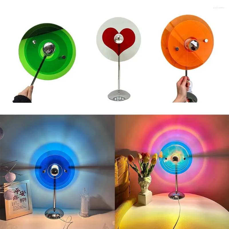 Lâmpadas de mesa Lâmpada USB Projetor de amor romântico com interruptor liga / desliga mesa de sombra para decoração de casa