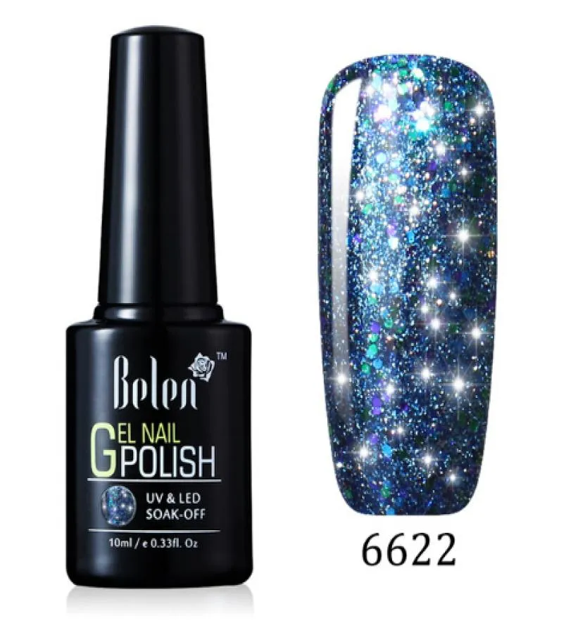 10ML bouteille noire paillettes étoilées paillettes vernis à ongles UV lampe à LED Gel chanceux Semi Permanent longue durée laque Varnish8216819