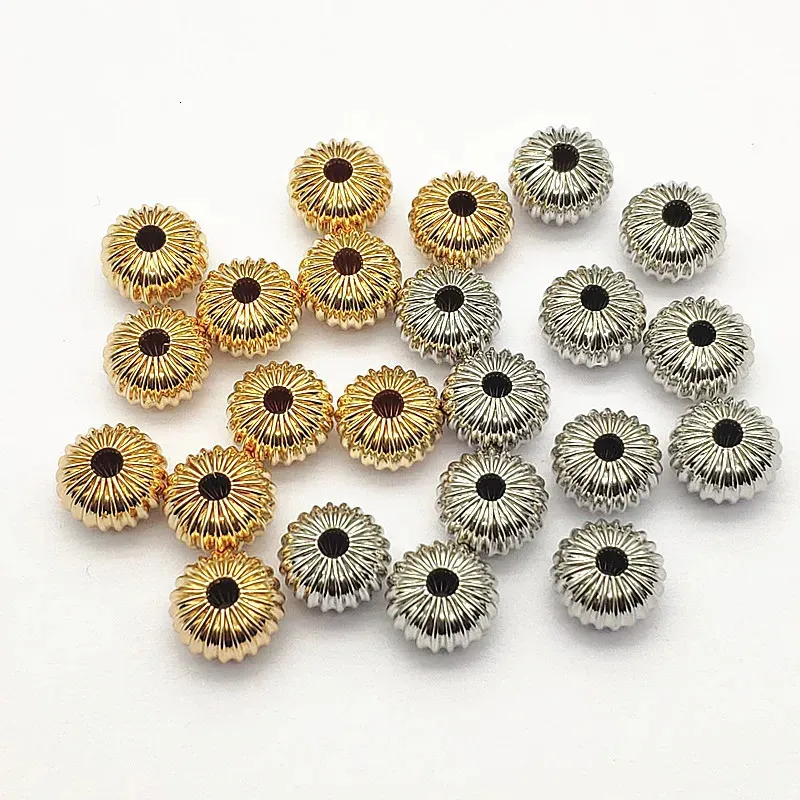 Arrival 10x7mm 100pcs Brass Pumpkin Shape Spacer Beads For Handmade Necklace Earrings DIY Parts Jewelry Findings Components 240309