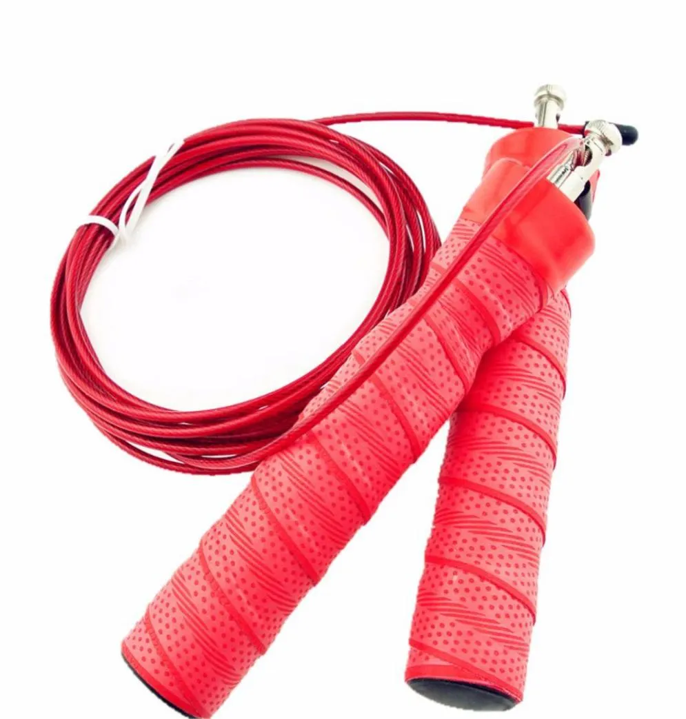 新しいCrossFit Jump Rope Fast Speed調整可能なダブルエンドロープスチールワイヤーベアリングボールDIA 4mm7548815