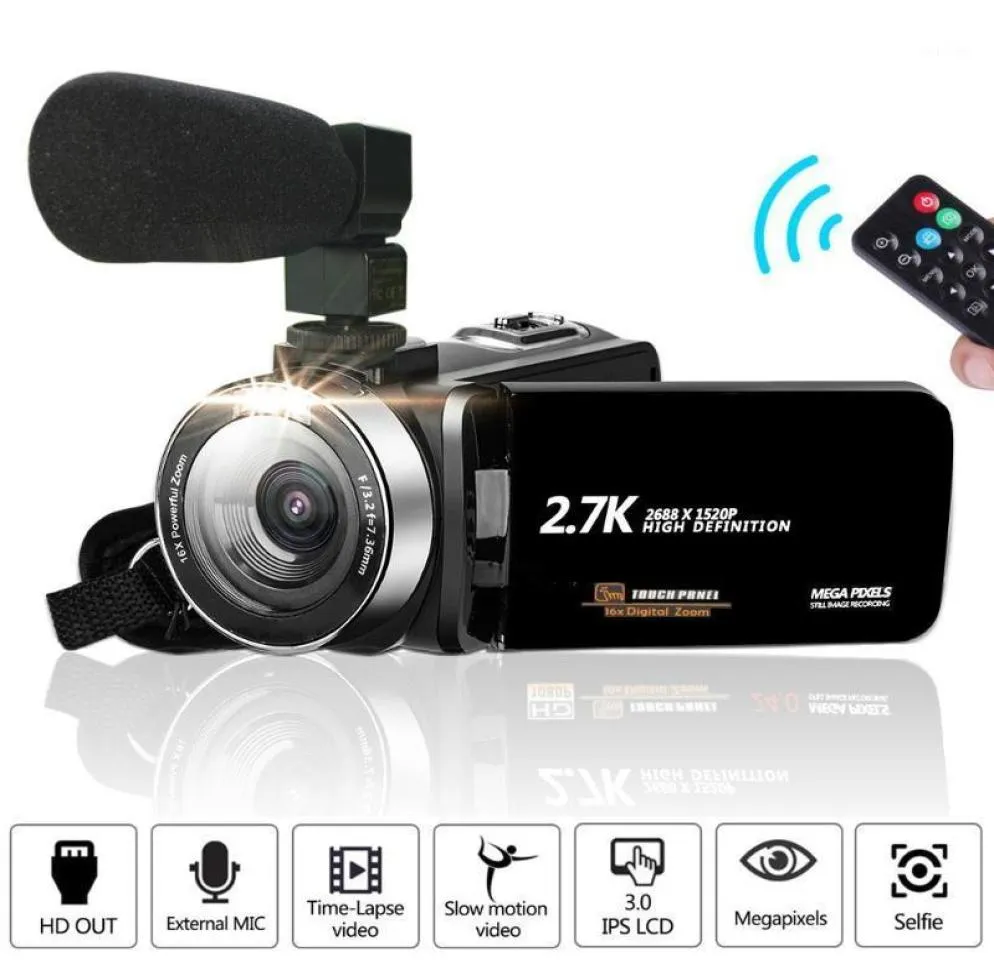 デジタルビデオカメラYouTube Vlogging Camcorder HD 1080p 30fps 30MP 16xデジタルズーム30インチIPS LCD DV Cameras17605124