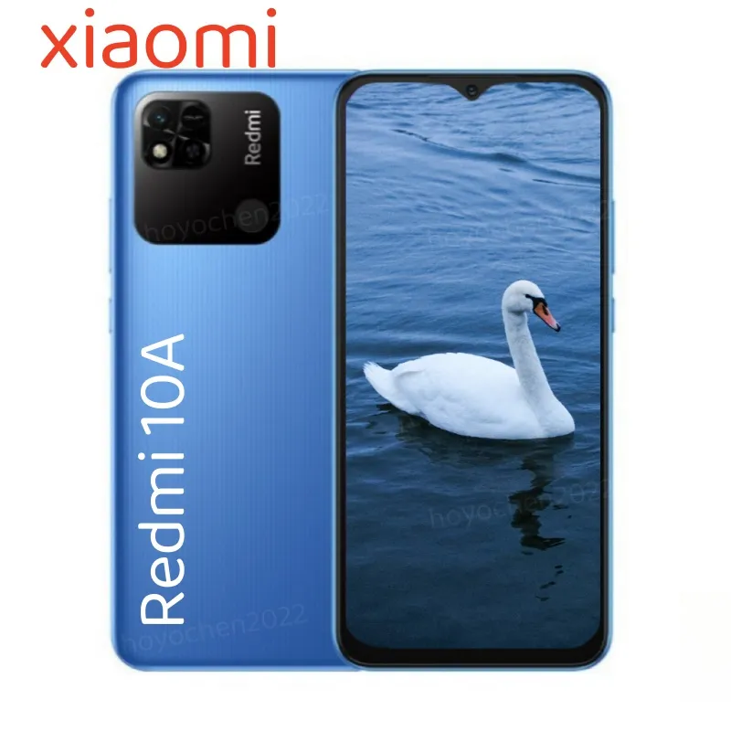Xiaomi Redmi 10a Face ID Android 5G Smartphone 4G Låst 128 GB Fingeravtryck Recognition mobiltelefon Pekskärm Octa Core 13MP Camera Cellphone1TB 512GB GPS