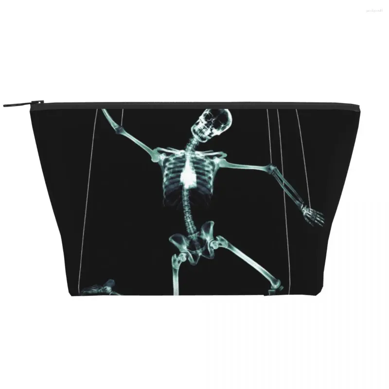 Sacs de cosmétiques x Ray Skull trapézoïdal Portable Makeup Daily Storage Bag pour les bijoux de toilette Travel