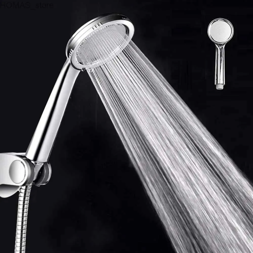 Badrum duschhuvuden högt tryck stort flödes regn duschhuvud silver vatten sparar en nyckel för att stoppa vatten munstycket högt tryck regn duschhuvud y240319