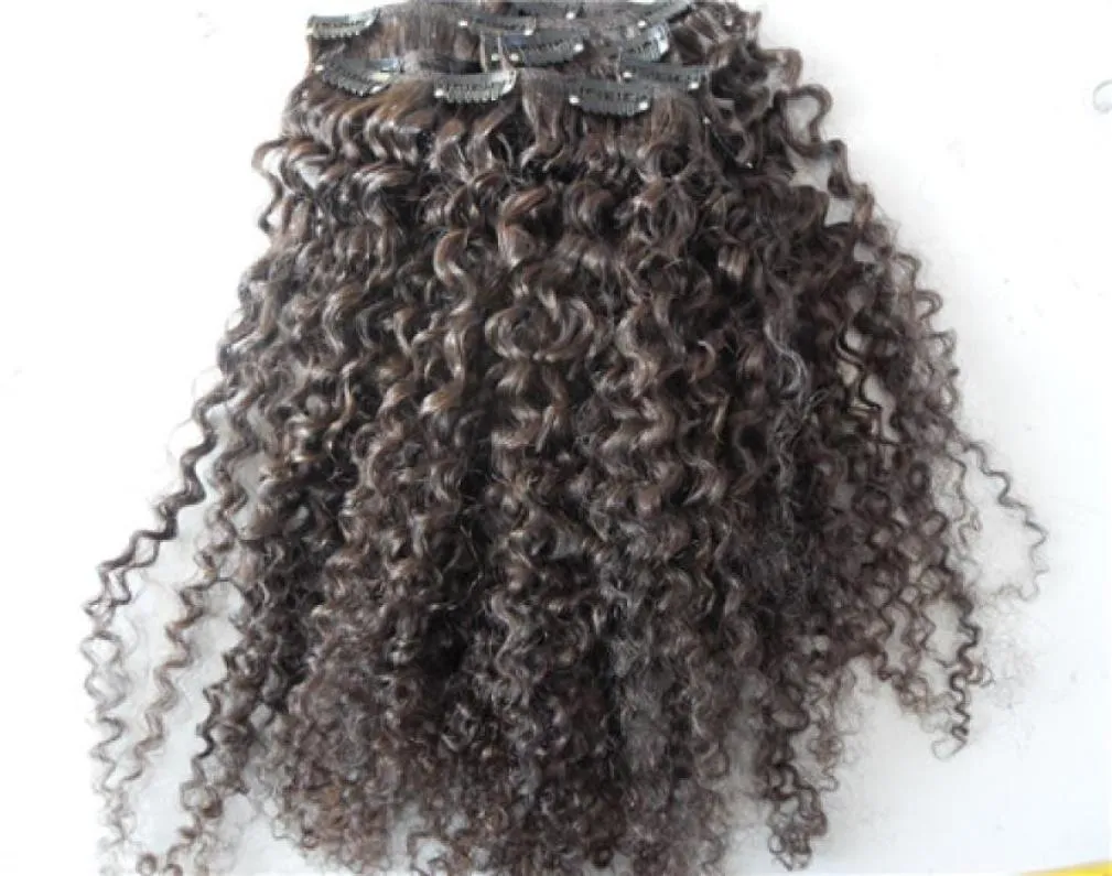 new chinese curly hair weft clip in kinky curl weaves unprocessed natural black color dark brown color human extensions chinese ha4519011