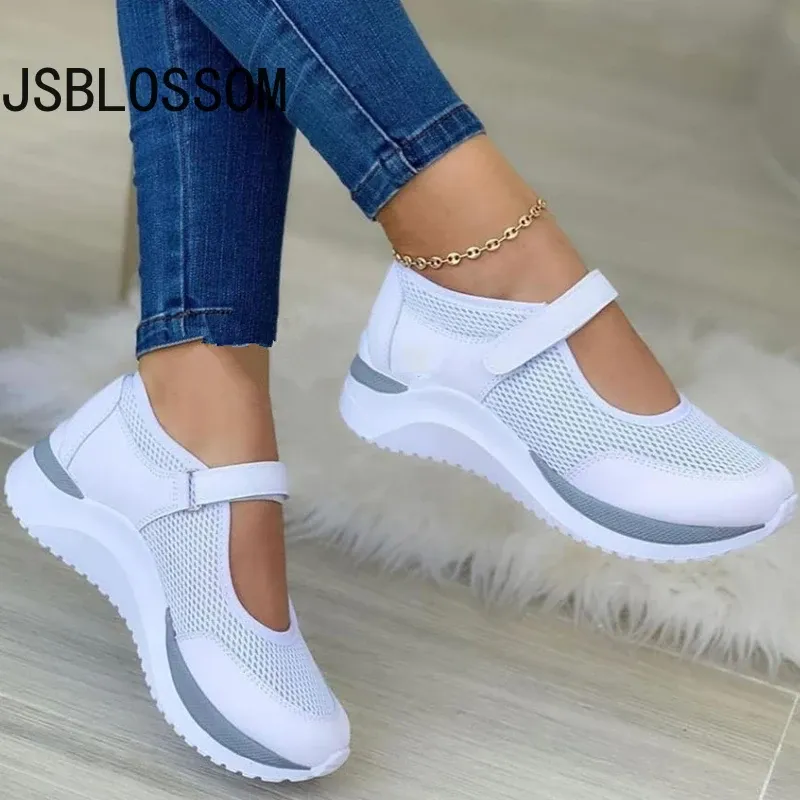 Boots White Sneakers Femme Chaussures plate-forme décontractée Mesh Breathable Vulcanie Shoes Ladies Outdoor Walking Footwear Chaussure Femme