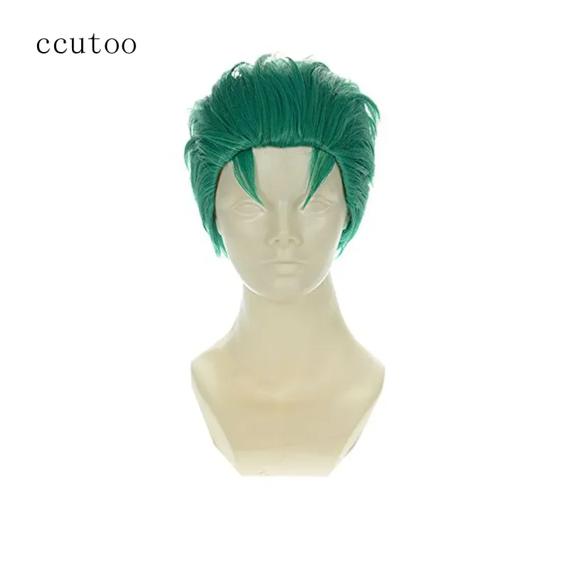 Parrucche ccutoo 12" Capelli sintetici corti in stile verde ONE PIECE Parrucca cosplay Roronoa Zoro