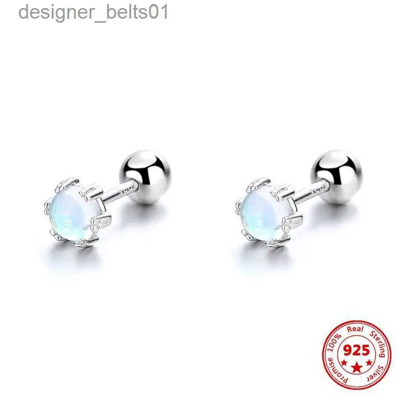 Stud 1005 Sterling Zilver Maansteen Oor Stud Oorbellen Koreaanse stijl Stijlvolle en eenvoudige glamour-sieraden voor vrouw meisjes feestcadeauC24319