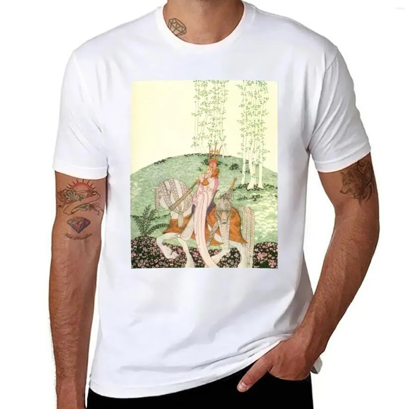 Herrpolos Kay Nielsen Fairy Tale Art/Illustration T-shirt Tungvikt sommarstopp estetiska kläder män