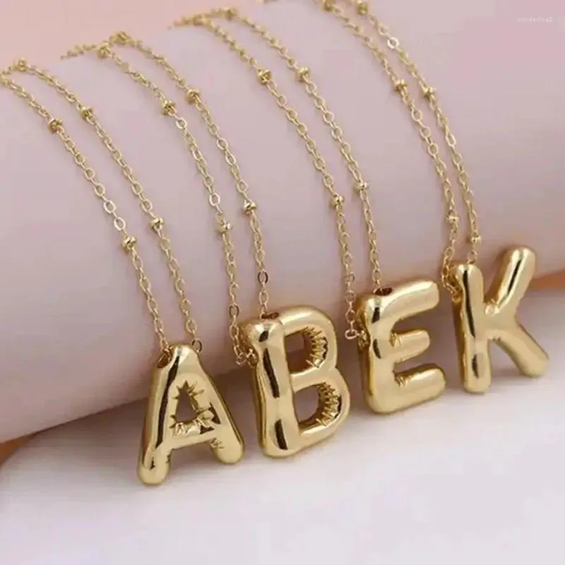 Choker Fashion 18k Gold Plated Dainty Cute Ballon 26 Alphabet Initial Pendant Necklaces Personalized Valentine Day Gift Letter Jewelry