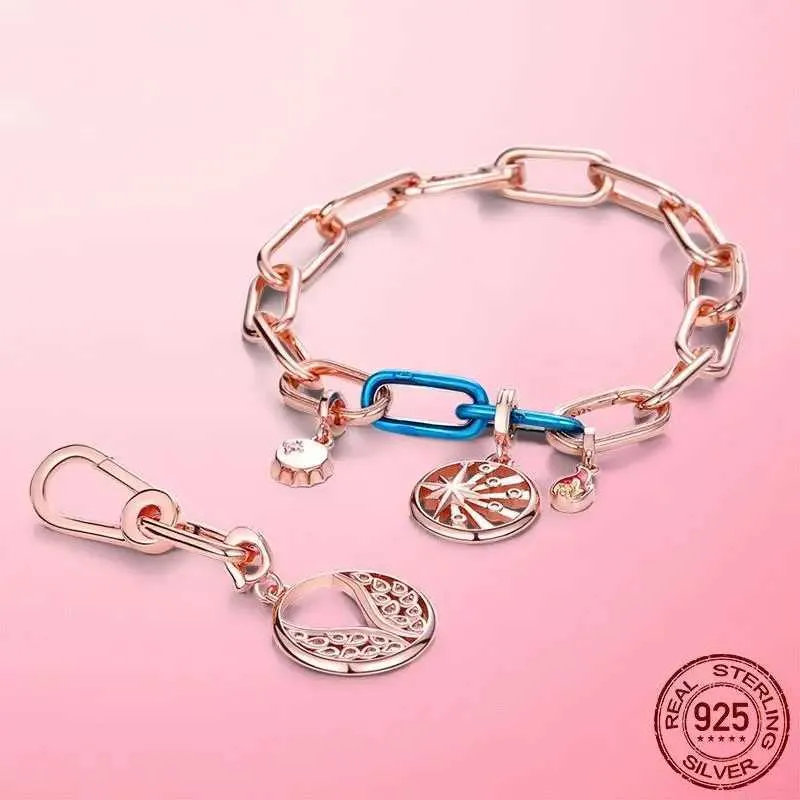 Bangle Me Rays of Life Ciondolo con ciondolo a medaglione in argento sterling 925 Originale Me Beads Charm Style Fit Bracciale da donna Collana Creazione di gioielli 240319