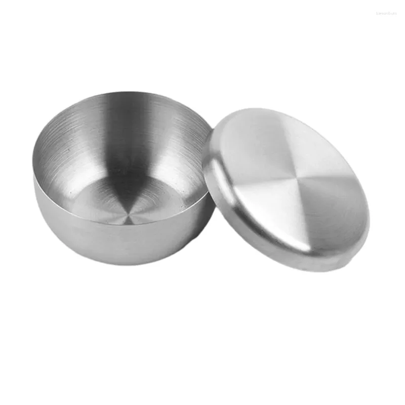 Bowls Korean Stainless Steel Rice With Cover Metal Rices Cereal Serving Bowl Anti-Scalding Child Small Cuisines