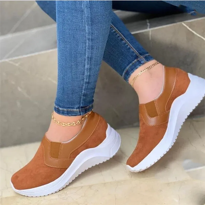 Sapatos outono slip slip em sapatos casuais planos feminino gsursoled Outdoor Running Shoes Ladies Slofens Footwear Zapatillas Mujer