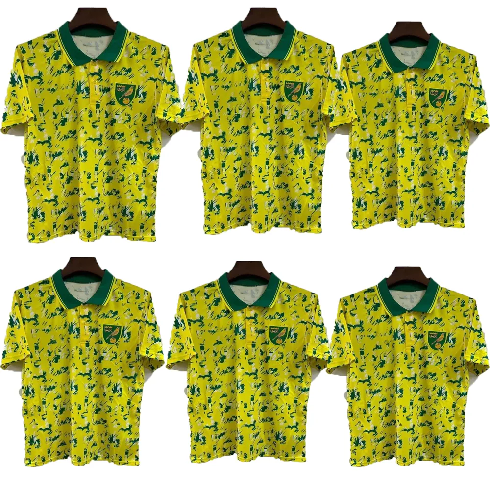 Retro Championship Norwich PUKKI Soccer Jerseys 1992 1994 City HUGILL RASHICA MCLEAN DOWELL BUENDIA TZOLIS SARGENT maillot de football homme vert