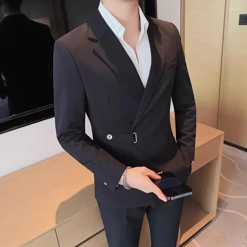 Men's Suits High-quality Stylish Handsome Casual Suit Jacket Autumn And Winter Single-breasted Solid Color Business Acetate