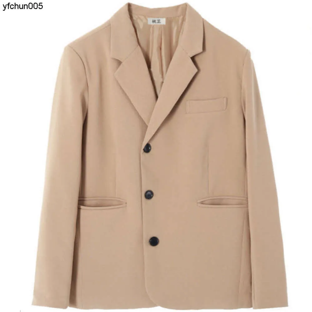 Veste de costume noire pour femmes printemps et automne nouvelle version coréenne ample à la mode simple boutonnage kaki blanc étudiant {catégorie}