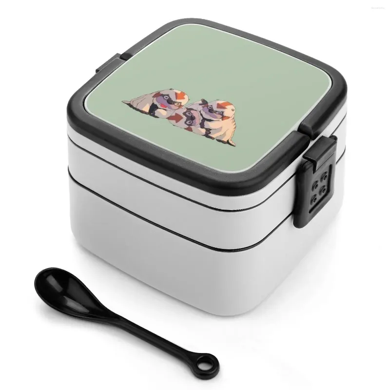 Vajilla Baby Sky Bison Bento Box Lunch Contenedor térmico 2 capas Saludable The Last Airbender Atla