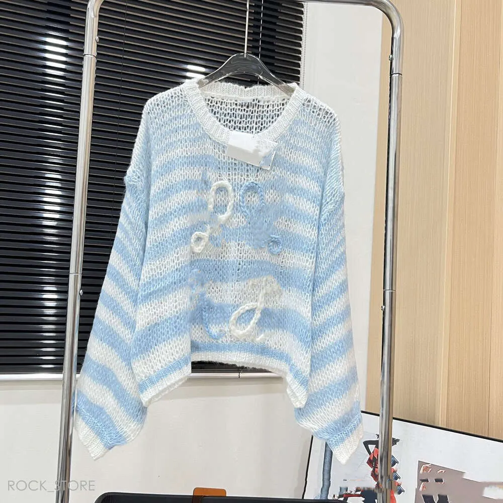 Loewe Sweater Designer Fashion Women's Sweaters Korean Lantern Sleeve Soft Neck Sweater Spring Pullover Long Knit Top 229