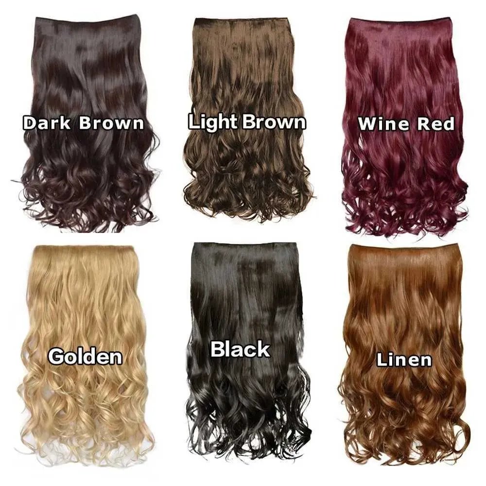Perruques synthétiques Perruques synthétiques 1Pc 5 Clip Fashion In Hair Girl Curly Wig Hair 240328 240327
