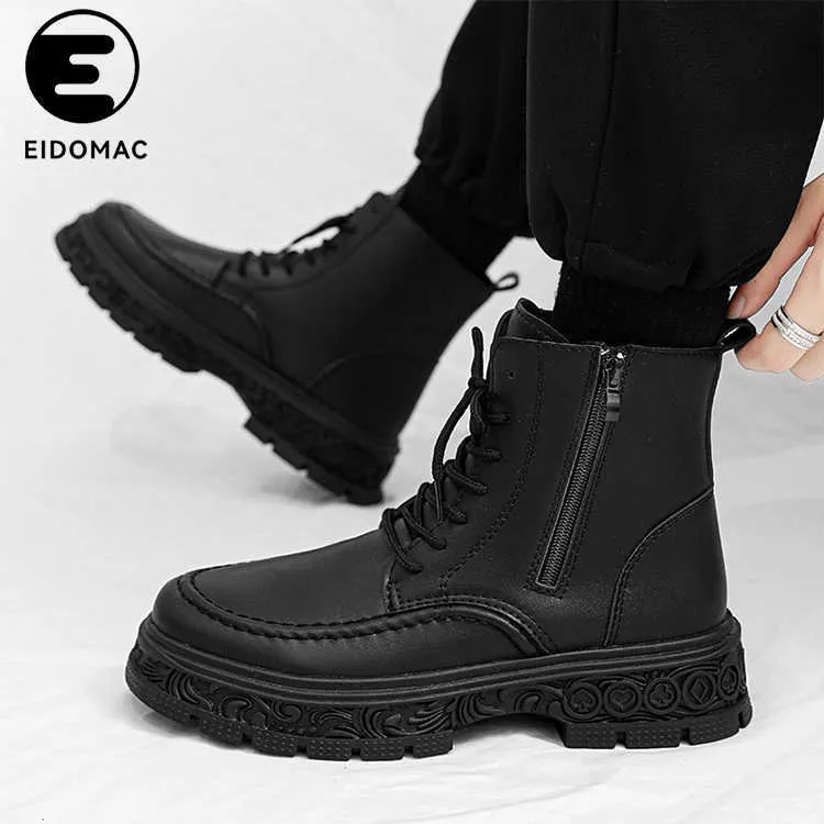 HBP Non-Brand Design Style Limited Edition Mens Retro Pattern Special Sole Zipper Boots Ankle Boots Leather Horse Other Casual Leather Boots