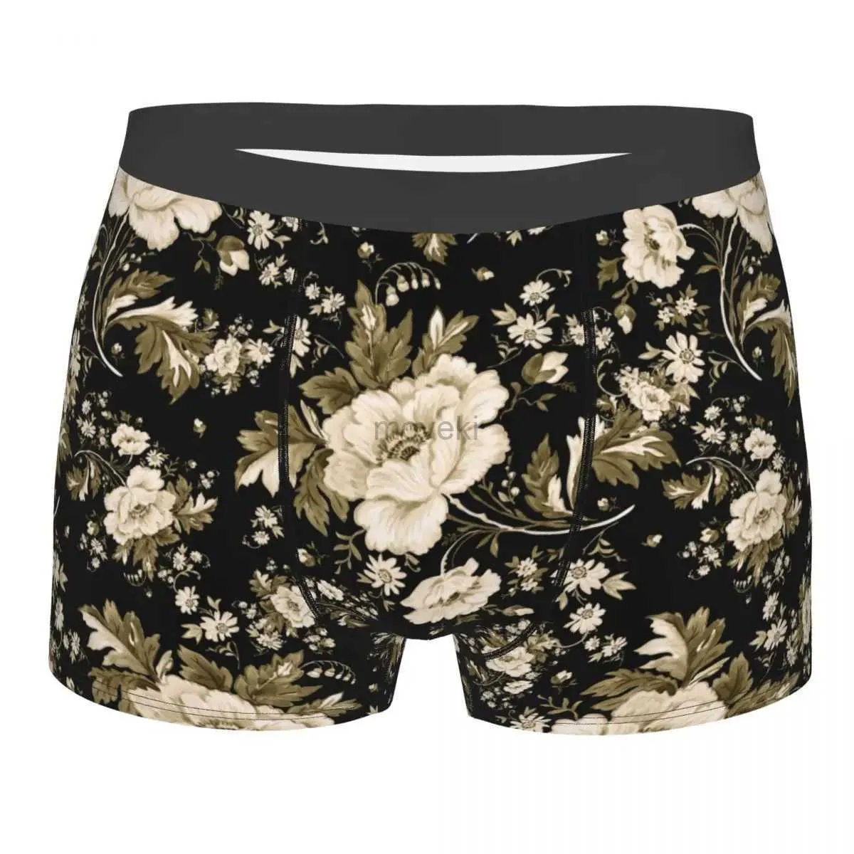 Mutande Uomo Fiore Biancheria intima floreale Retro Umorismo Boxer Mutandine Maschili Mutande traspiranti S-XXL 24319