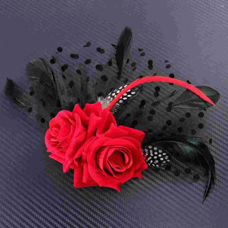 Bandanas 1 PC Pattern Red Rose Fascinating Headwear Costume Accessory Wedding Supplies For Banquet Party
