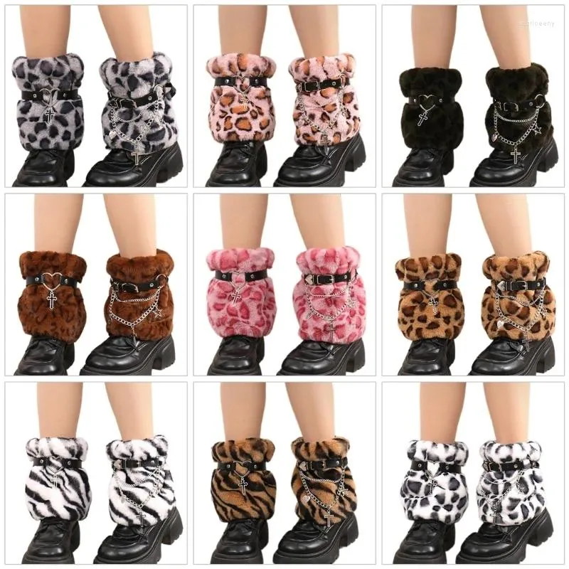 Chaussettes féminines fausses fourrures réchauffées chaudes chaudes à poignets flous doux couvrent pour les manches des costumes de fête