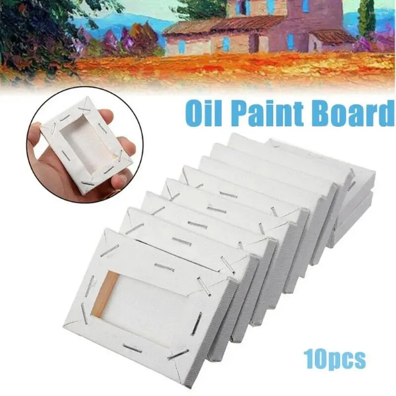 Cadres 10pcs blanc blanc pour peinture acrylique à l'huile apprêtée cadre en bois artiste toile planche fournitures de peinture