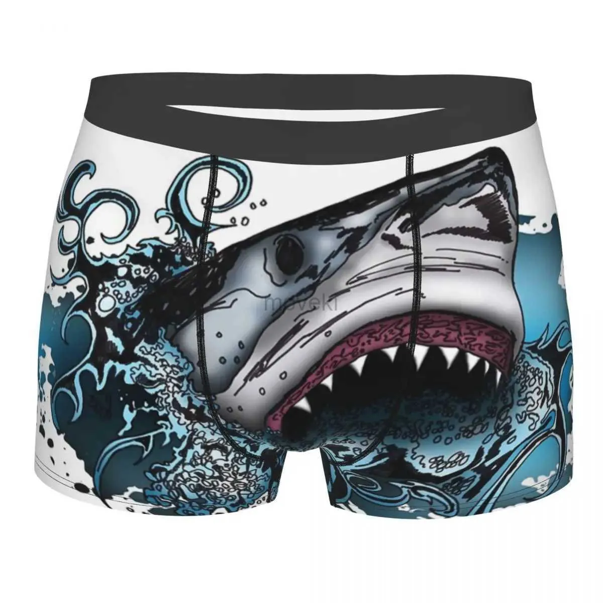 UNDUPTS MEN köpekbalığı saldırısı iç çamaşırı komik boksör şort külot erkek nefes alabilen külot s-xxl 24319