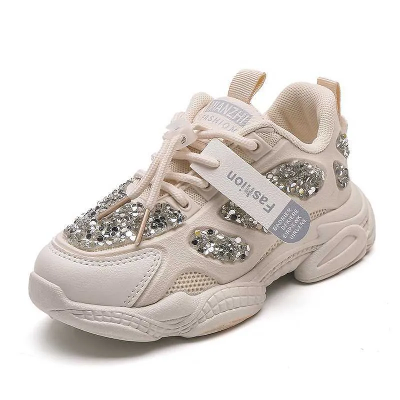 HBP Non-Brand Moda ragazze brillanti scarpe sportive in tinta unita con paillettes nuovi studenti carine scarpe da corsa da viaggio all'aperto