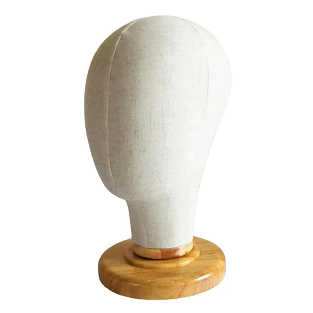 Stojaki peruki włosy przedłużenie czapek wyświetlają płócienne blok z korka manekin manekin z drewnianym stojak