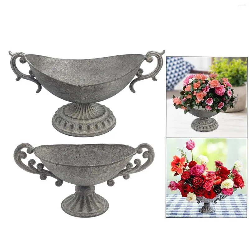 Vaser blomma urn vase planter elegant står trädgårdsjubileum ceremoni bordsskiva höga trumpet metallblommor