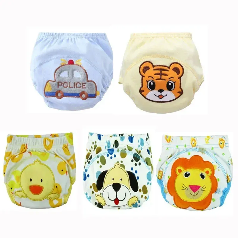 5pc/ Lot Baby Diapers Children Reusable Underwear Breathable Training Pants Can Tracked Suit for 6-16kg 240308