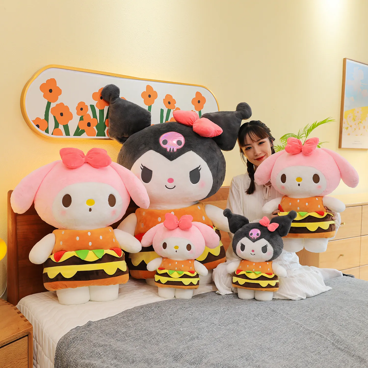 45cm nuevo Hamburgo Coolomi juguetes de peluche muñecas de peluche Anime regalos de cumpleaños decoración del dormitorio del hogar