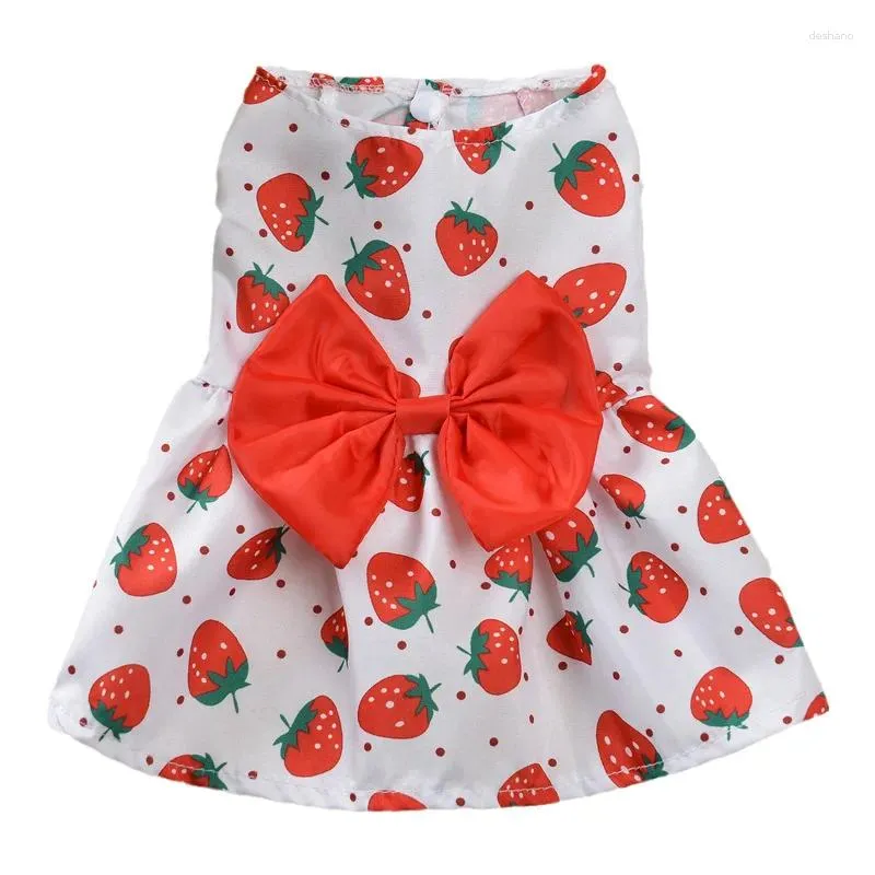 Dog Apparel Floral Dress Bow Princess Skirt Spring Summer Section Wedding Dresses Cute Sweet Thin Small Fresh Snap Style Suit