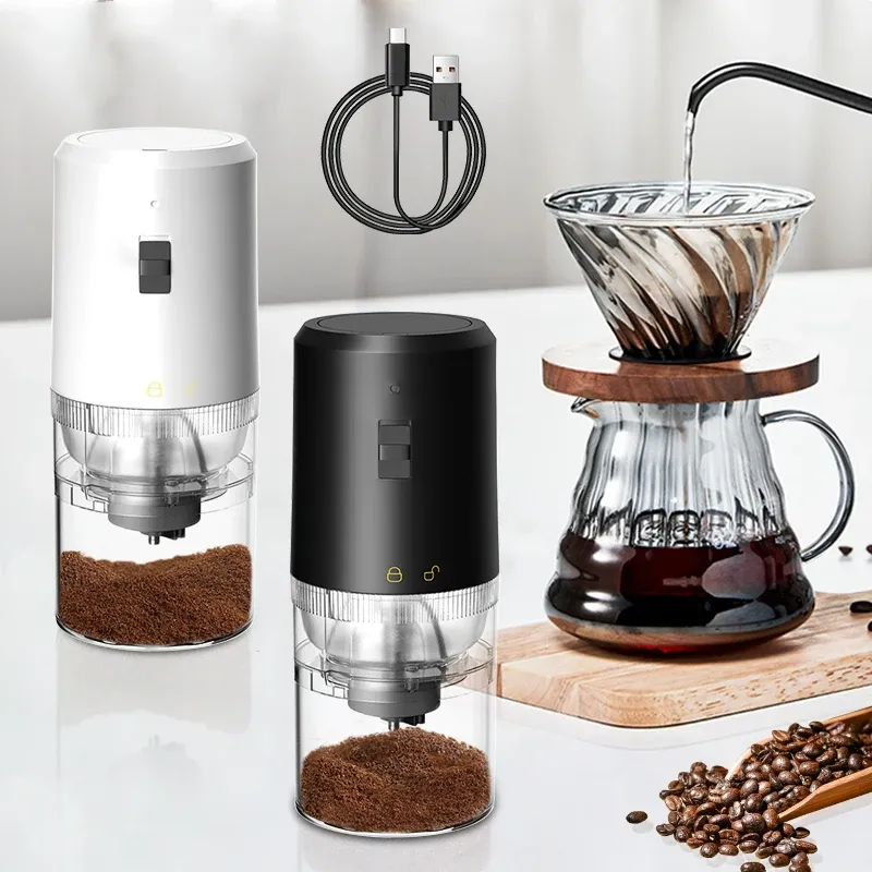 Grinders Portable Electric Coffee Grinder USB Charge Ceramic Grinding Core Professional Coffee Beans Mill Grinder Kitchen Machines