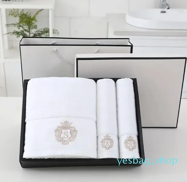 Havlu 3pcs/set yumuşak pamuklu banyo ve yüz gri mavi beyaz hızlı kuru havlu hediyesi