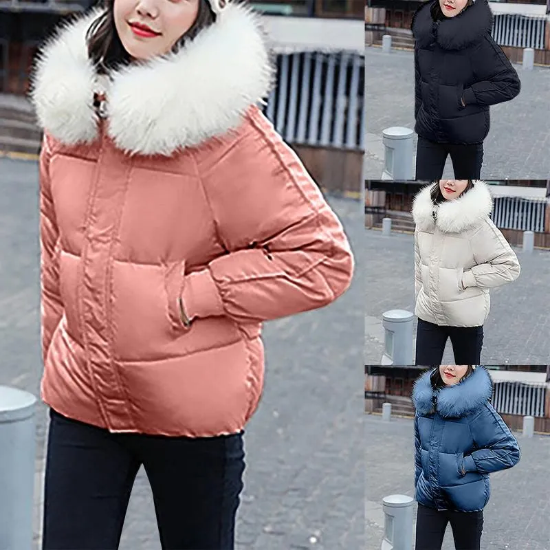 Delle donne Giù 2024 di Inverno Delle Donne Collo di Pelliccia Parka Giubbotti Moda Con Cappuccio Addensare Caldo Cappotto Imbottito Femminile Della Signora Outwear Giacca