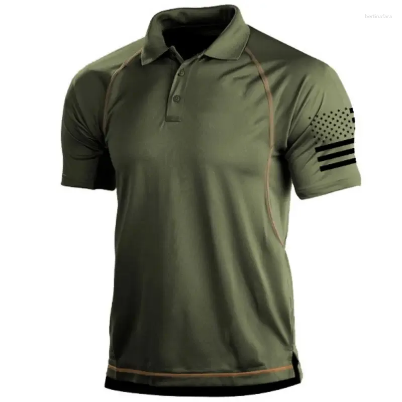 Polo da uomo estate asciugatura rapida tattica esterna ventilata T-shirt scollo a V militare top felpa abbigliamento uomo forte