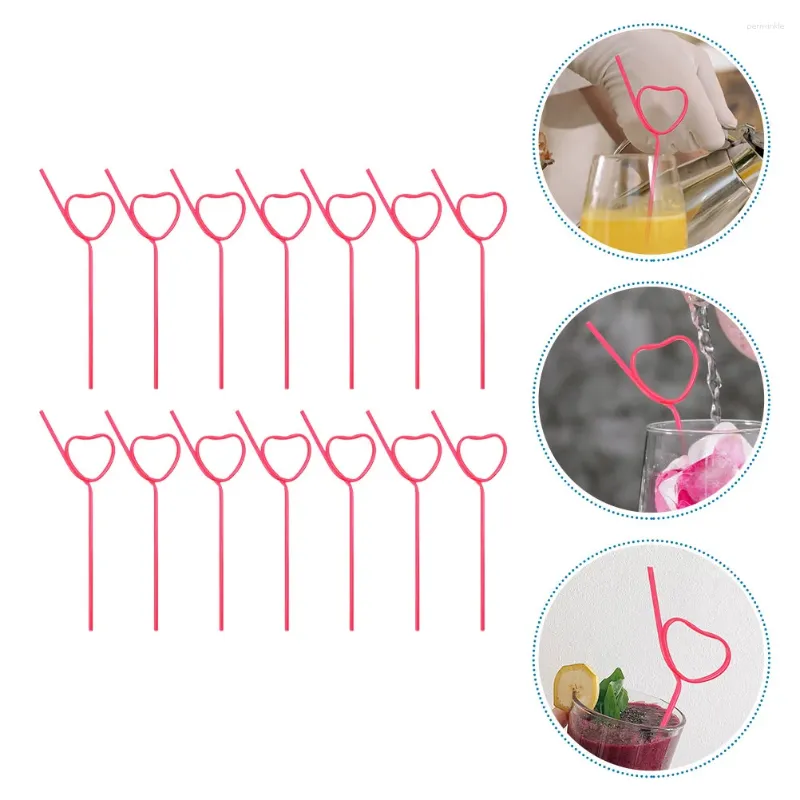 Disposable Cups Straws 25Pcs Reusable Shaping Coffee Shop Plastic Cocktail