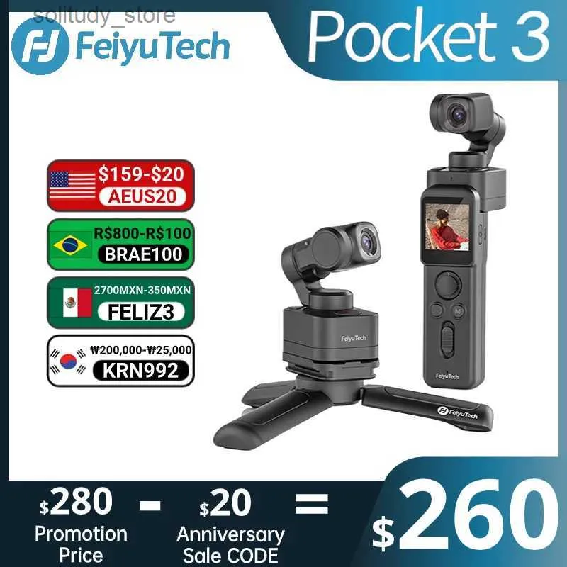 Stabilisatoren FeiyuTech Feiyu Pocket 3 Draadloze afneembare 3-assige stabilisator Kruiskoppeling Camera 4K60f Lens Magnetische bevestiging AI Tracking en tracking Q240319