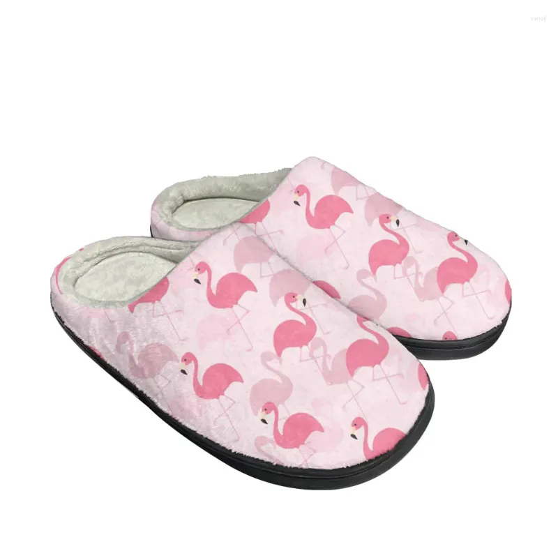 Slippare Flamingo Fashion Cartoon Cotton Custom Mens Womens Sandaler Plush Case Keep Warm Shoes Thermal bekväm toffel