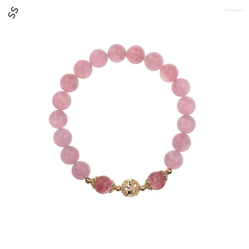 Strand Donna Moda Fascino Bracciale con perline di cristallo rosa Accessori per la decorazione della mano delle signore