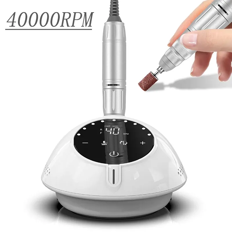 Kit 40000 giri/min Lima per unghie elettrica Desktop Trapano elettrico per manicure Hine Touch Screen Display HD con pedale per unghie in gel acrilico