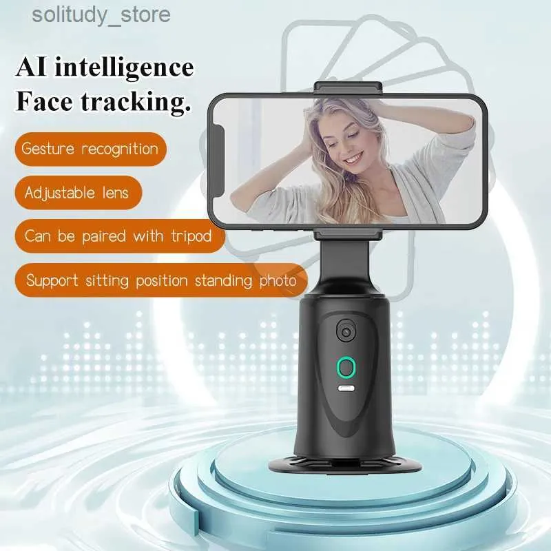 Stabilisatoren Q9 automatische Tracking-Aufnahme Universalgelenk Stabilisator Stativ AI intelligent 360 rotierender Selfie-Stick für Video Vlog Live Tiktok Q240320