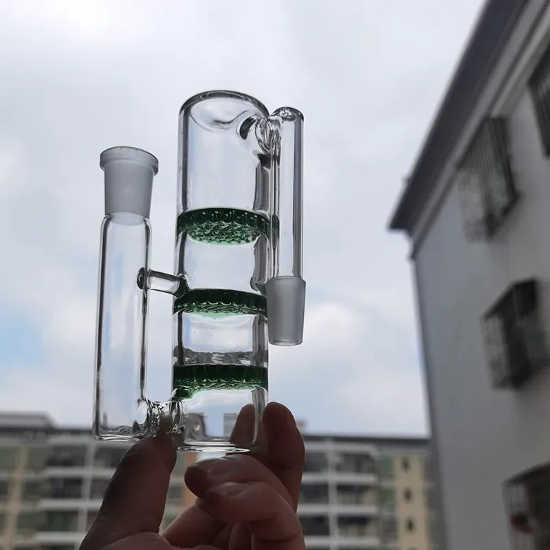 Honeycomb Perc Glass Ash Catcher Hookahs Bubbler Joint Size 14.5mm 18.8mm Male Female Three Layers Recycler Filter For Hookah Oil Dab Rigs Water Pipes Bong