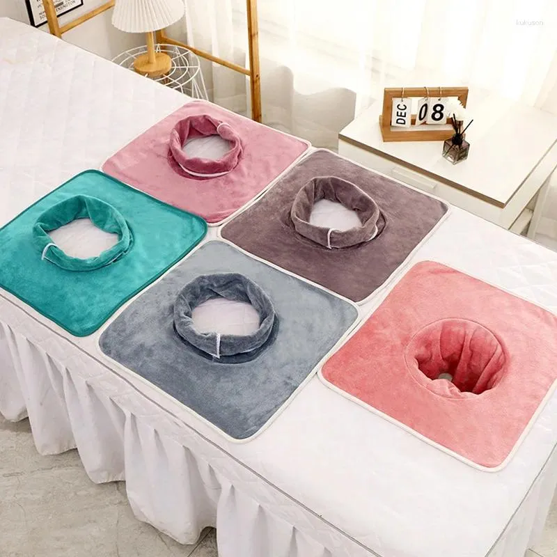 Towel 35x35cm Superfine Fiber Thickened Beauty SPA Massage Planking Face With Hole Bedspread Bed El Salon