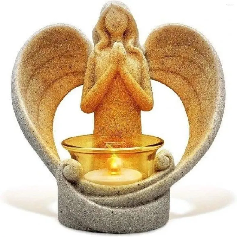 Bougeoirs mignon porte-ange cadeaux résine Figurine Sculpture sympathie cadeau Candlestic Table décor