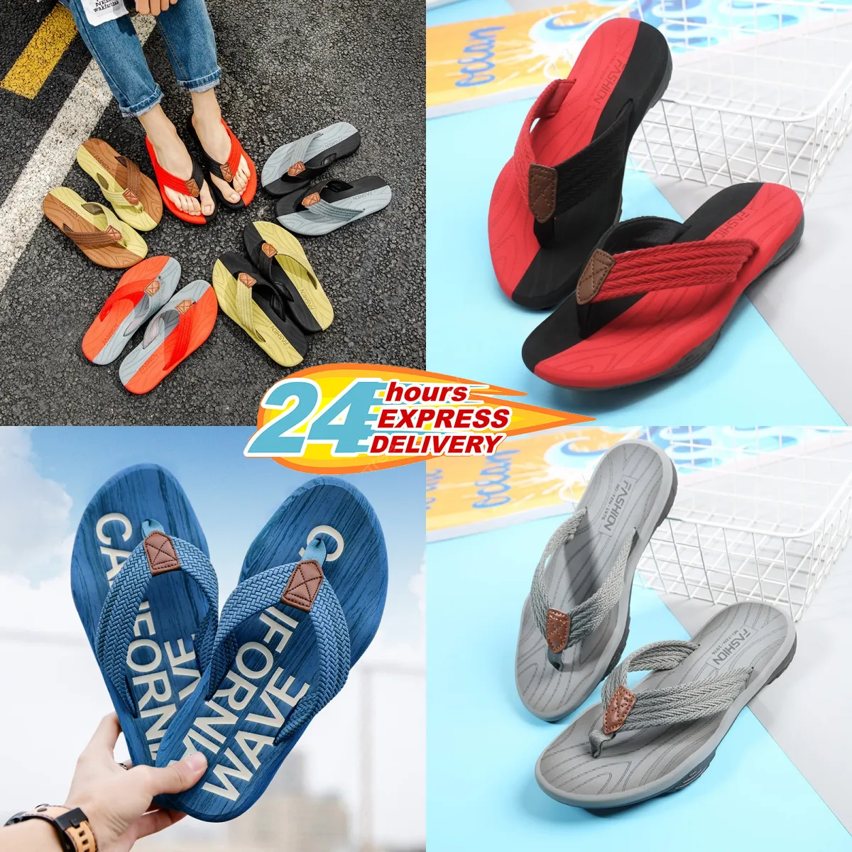 Summer Men's and Women's Slippers Solid/Color Block Flat Heel Sandals Kenty Designer High Quality Fashion Slippers Waterproof Beach Sports Herringbone Slippers GAI